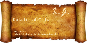 Kotsis Júlia névjegykártya
