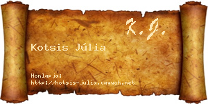 Kotsis Júlia névjegykártya